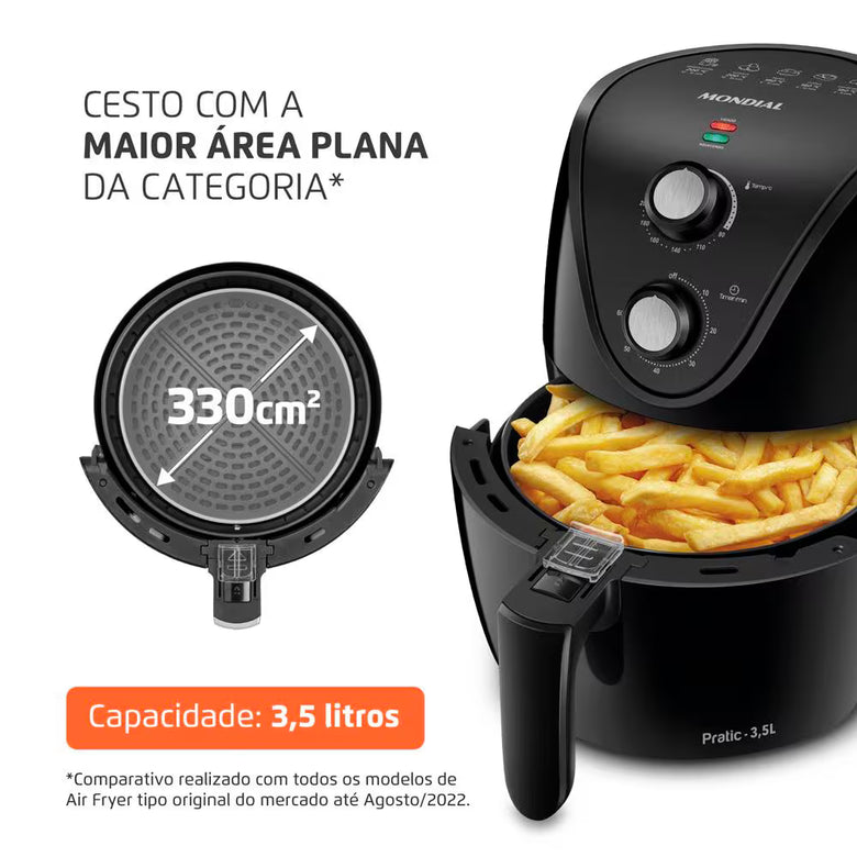 Fritadeira Elétrica Air Fryer Mondial 3,5 Litros AF35-BF