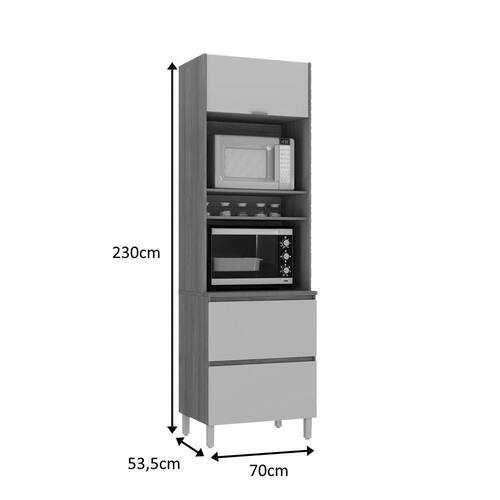 Paneleiro 70 cm 2 Portas 1 Gaveta Lumina Itatiaia