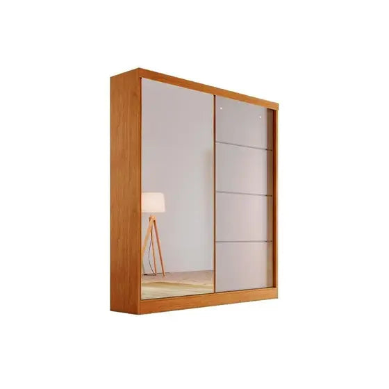 Guarda-Roupa 2 Portas Solteiro Búzios Bianchi com Espelho