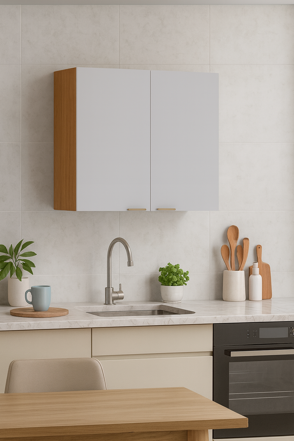 Armário Aéreo 80 cm 2 Portas Lúmina Itatiaia - CINAMOMO