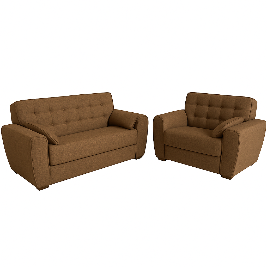 Conjunto de Sofás 3 e 2 Lugares Berlim Masterflex - PENA MARROM