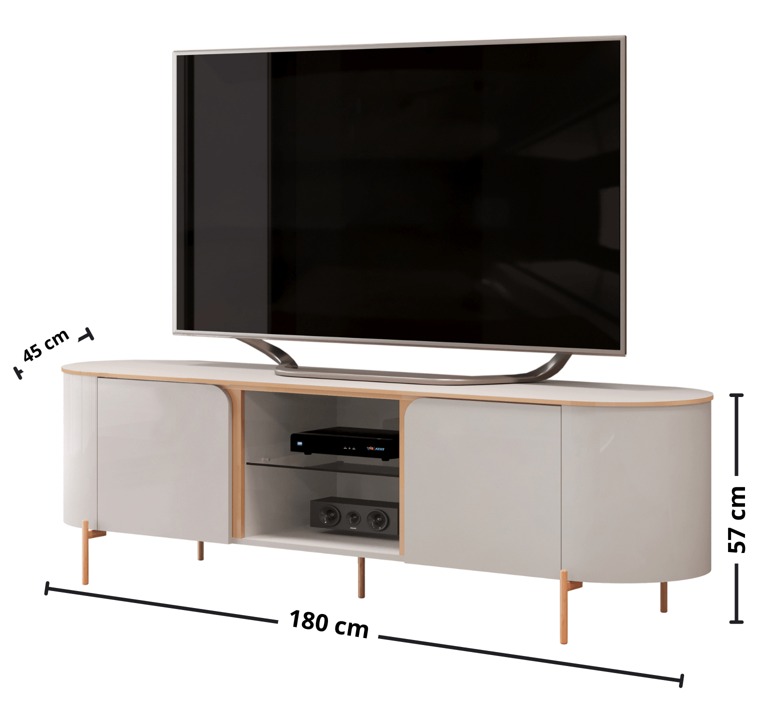 Bancada Para Tv Até 65" MDF 2 Portas Adele DJ Móveis