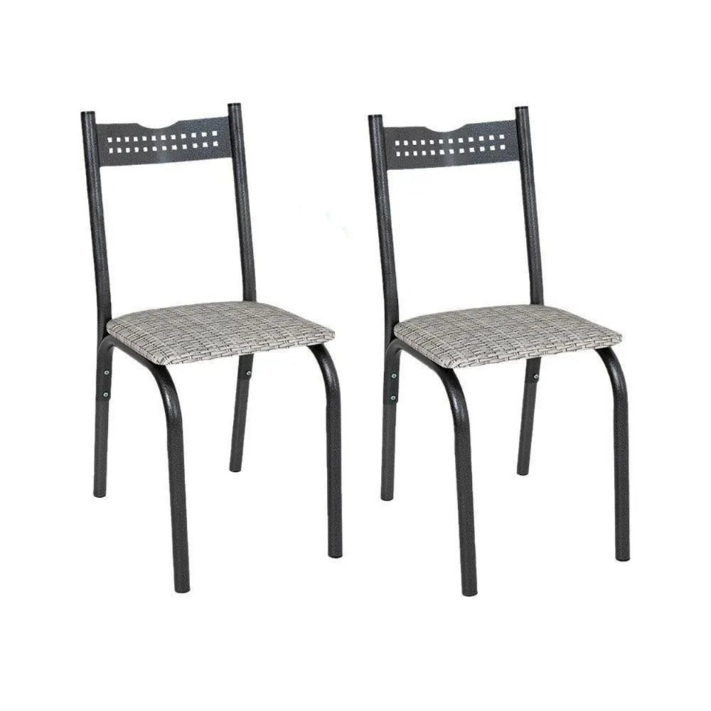 Conjunto de 2 Cadeiras Tubular Ciplafe - PRETO