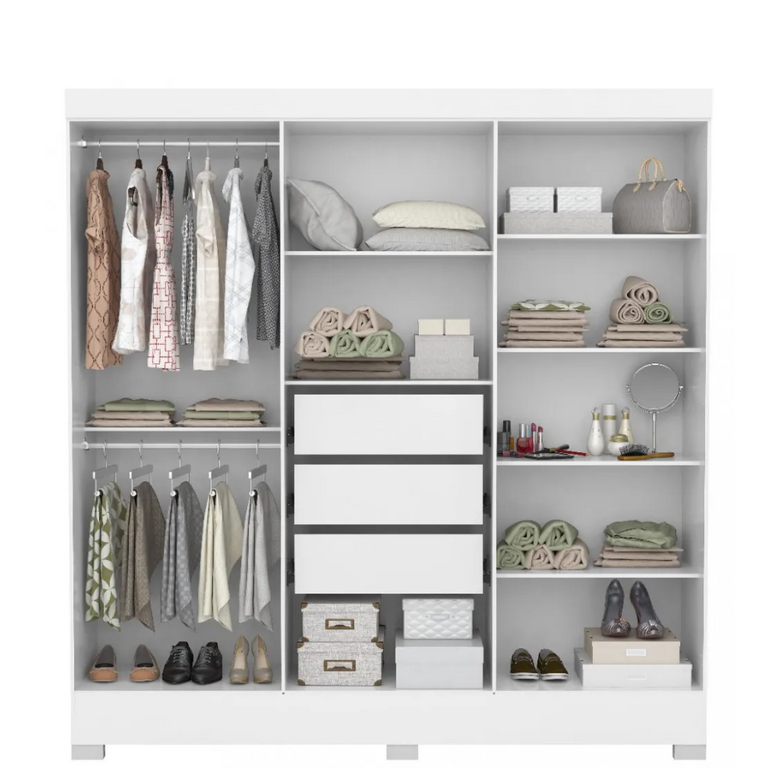 Guarda-Roupa Casal 6 Portas 3 gavetas Prático Demóbile