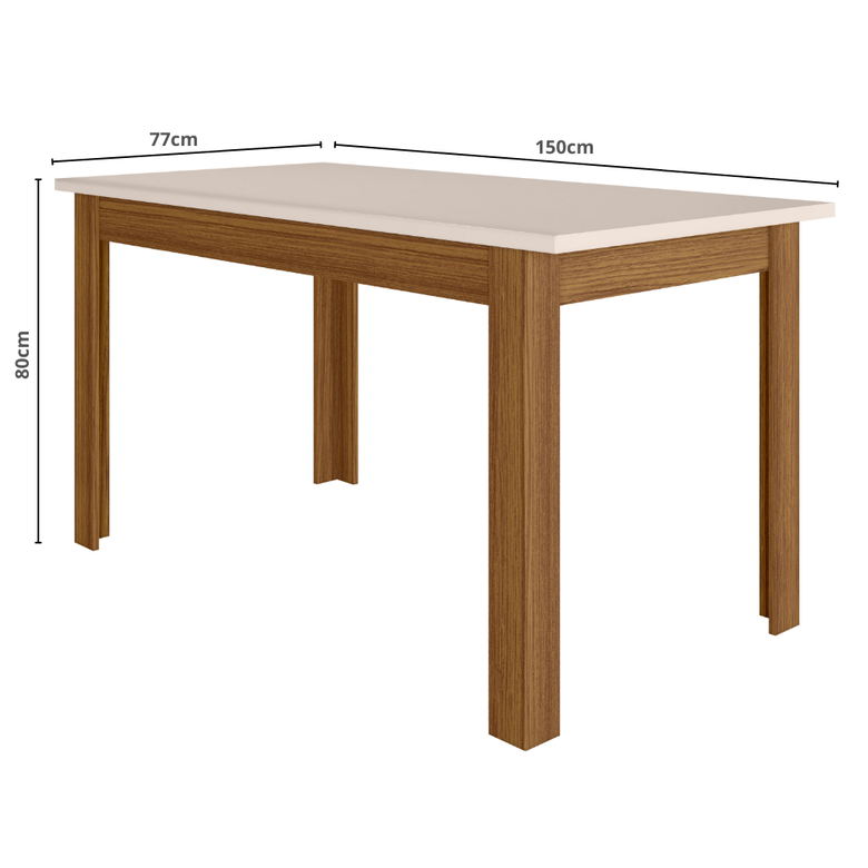 Mesa de Jantar Retangular 6 lugares 150cm Bellagio Poliman