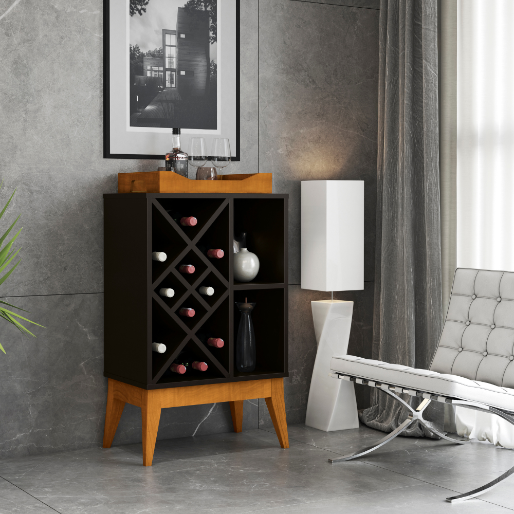 Bar Adega 50cm Bali Edn Móveis - PRETO