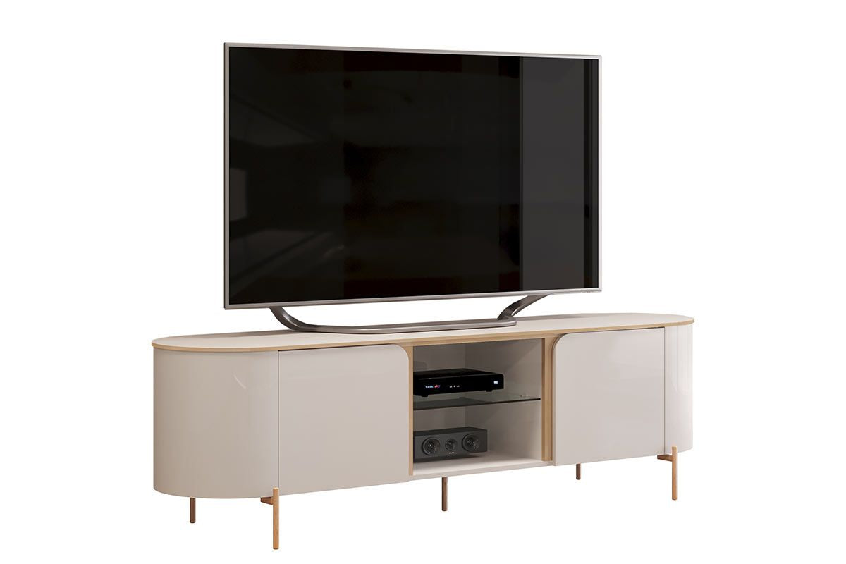 Bancada Para Tv Até 65" MDF 2 Portas Adele DJ Móveis - OFF WHITE
