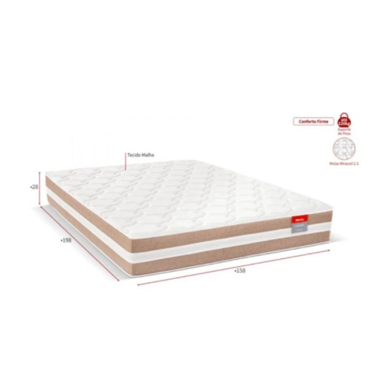 Colchão Queen D28 158x188 Molas Miracoil Intense Reconflex