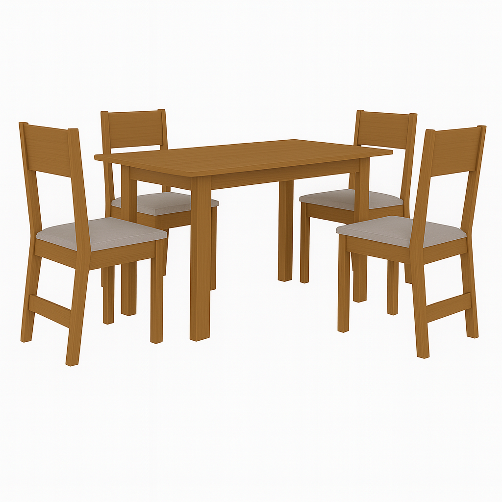 Mesa de Jantar Bellagio Retangular 108cm Poliman Com 4 Cadeiras Karla Indeks