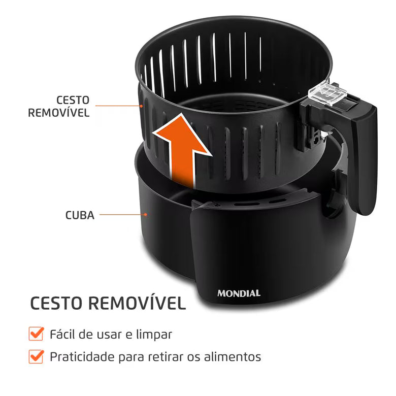 Fritadeira Elétrica Air Fryer Mondial 3,5 Litros AF35-BF