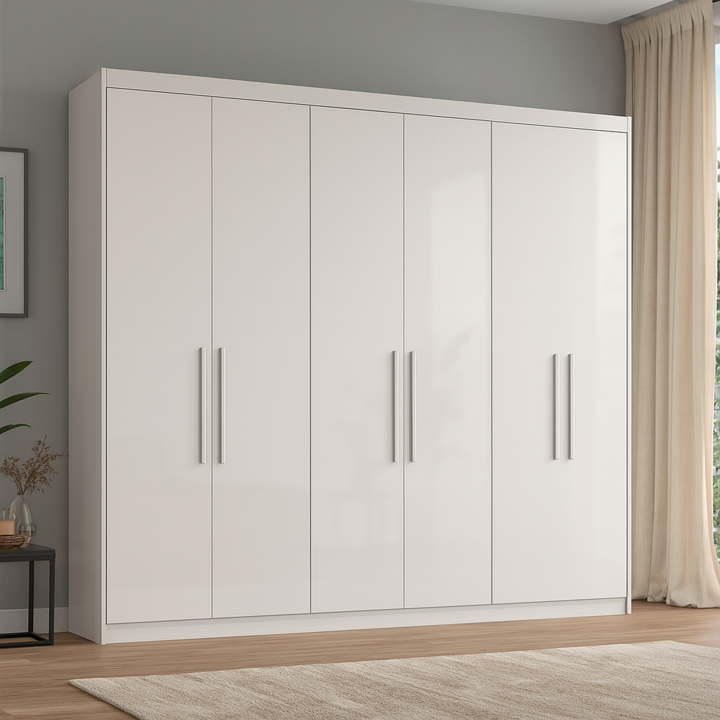 Guarda-Roupa Casal 6 Portas 4 Gavetas Venice  Demóbile - BRANCO