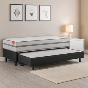 Cama Box Solteiro Conjugada Pillow Com Auxiliar Double 88x188 Reconflex