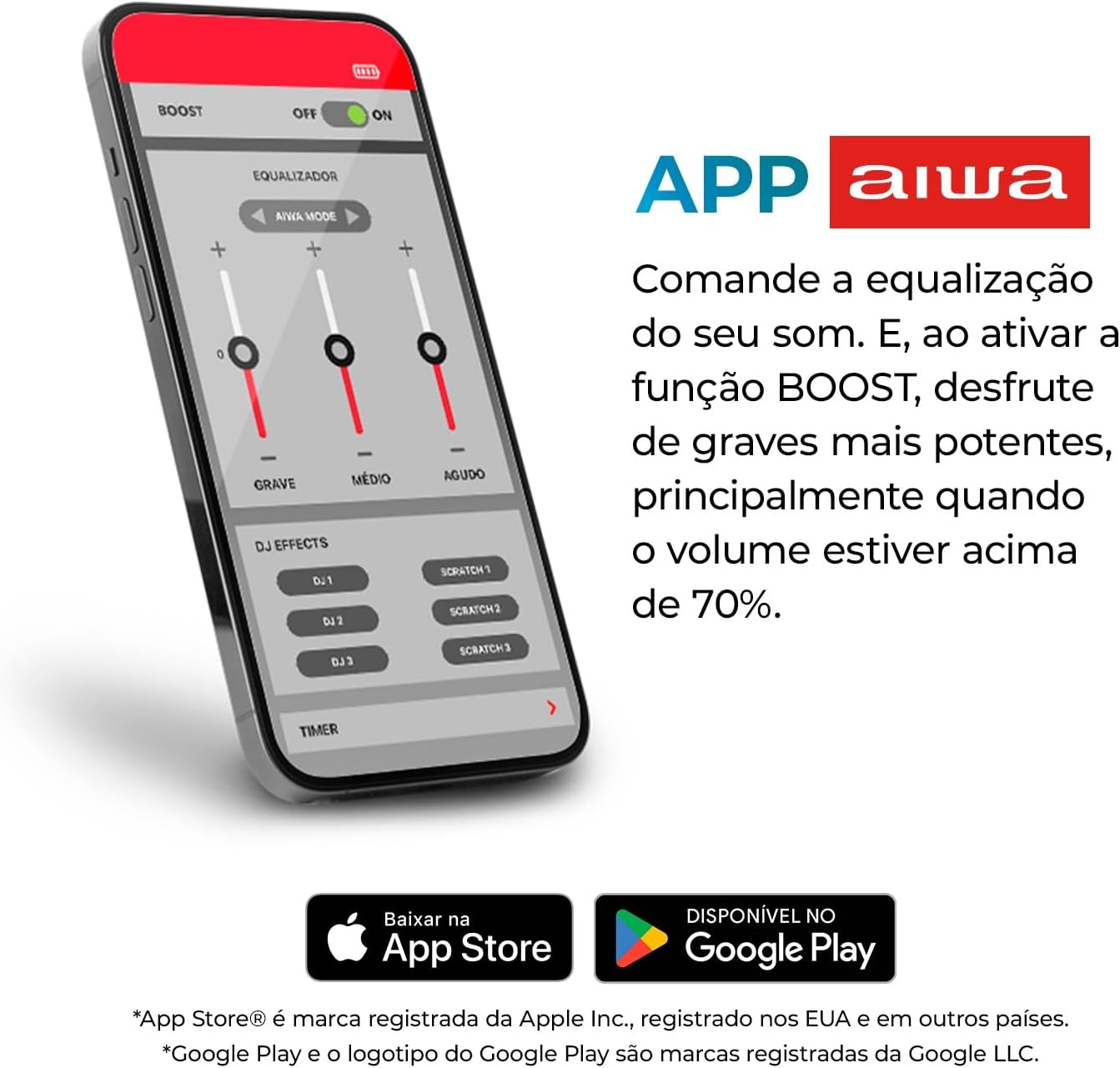 Caixa De Som PartyBox AIWA PB-07 Bluetooth