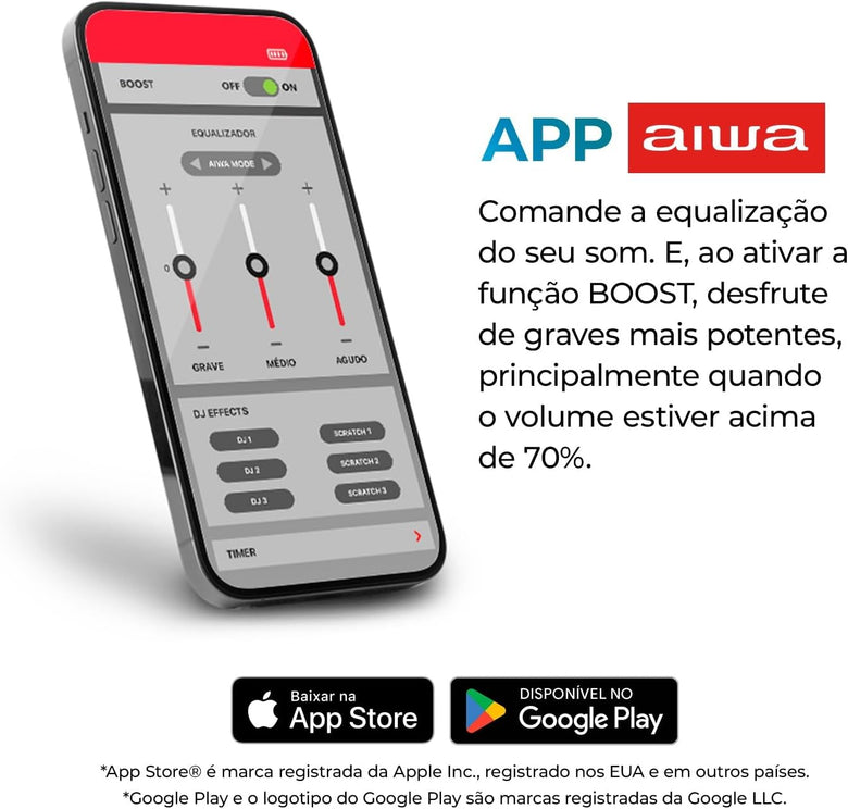 Caixa De Som PartyBox AIWA PB-07 Bluetooth