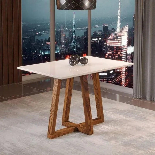 Mesa de Jantar 120x90 4 Lugares Livia Sonetto Móveis - OFF WHITE