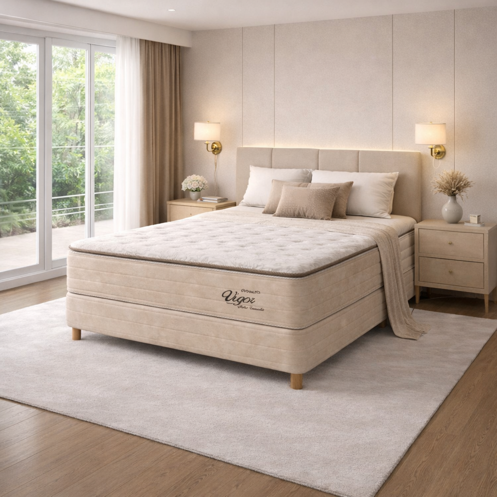 Conjunto Box King 198x198 Vigor Topazio - BEGE