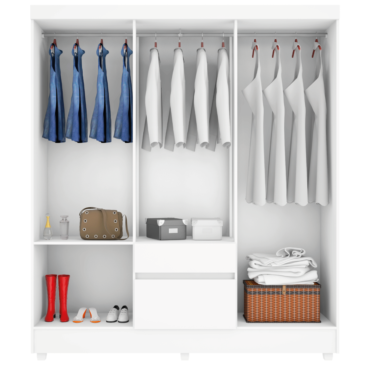 Guarda-Roupa Casal 6 Portas 2 Gavetas Flash Demóbile