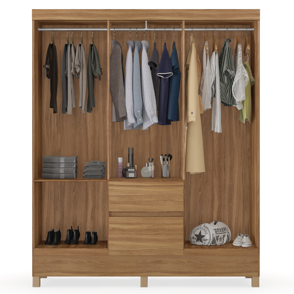 Guarda-Roupa Casal 6 Portas 2 Gavetas Flash Demóbile