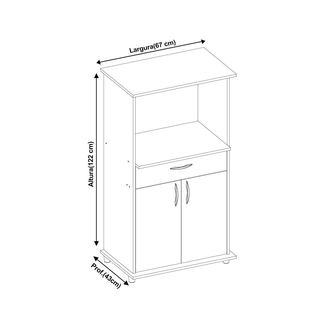 Balcão Multiuso 2 Portas NT3070 Notável