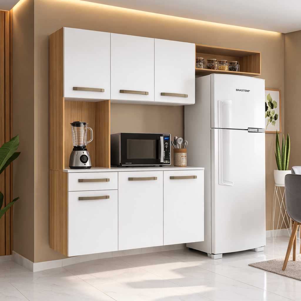 Cozinha Suspensa 6 Portas 1 Gaveta  Belíssima Fiorello