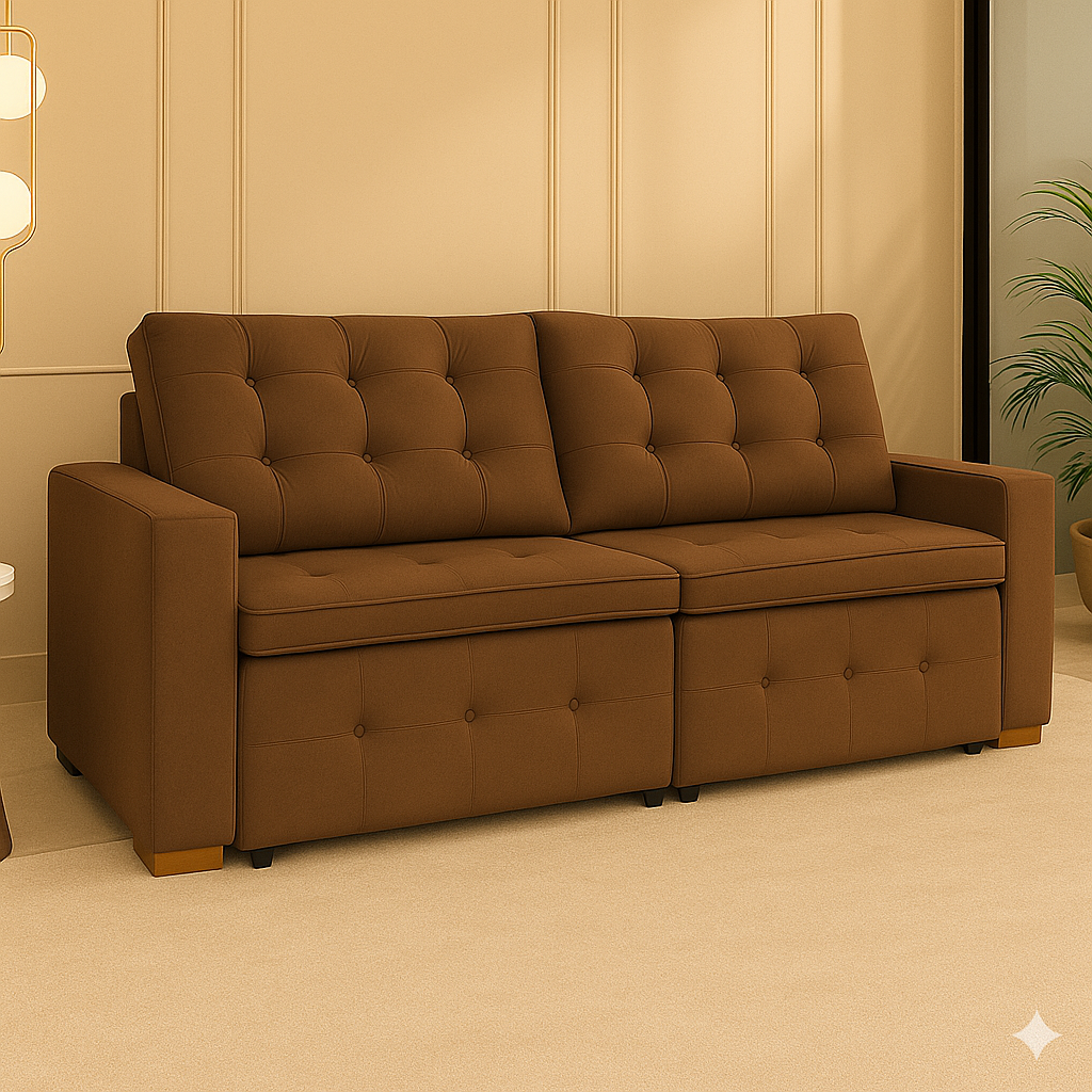 Sofá Retrátil e Reclinável 3 Lugares Arthur Inovaflex - MARROM