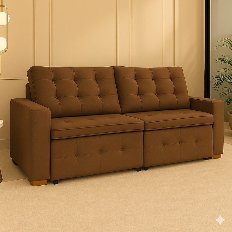 Sofá Retrátil e Reclinável 3 Lugares Arthur Inovaflex