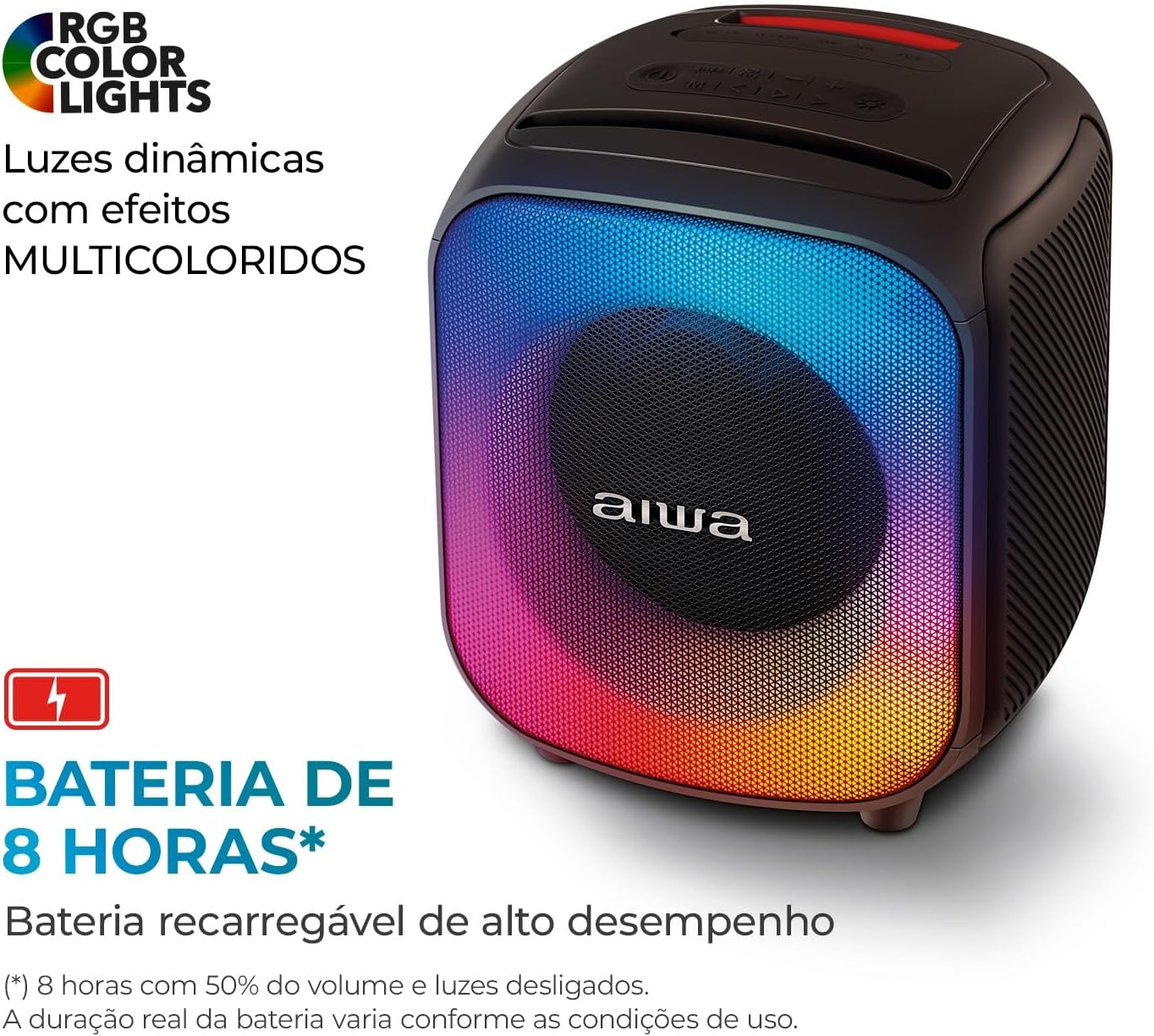 Caixa De Som PartyBox AIWA PB-07 Bluetooth