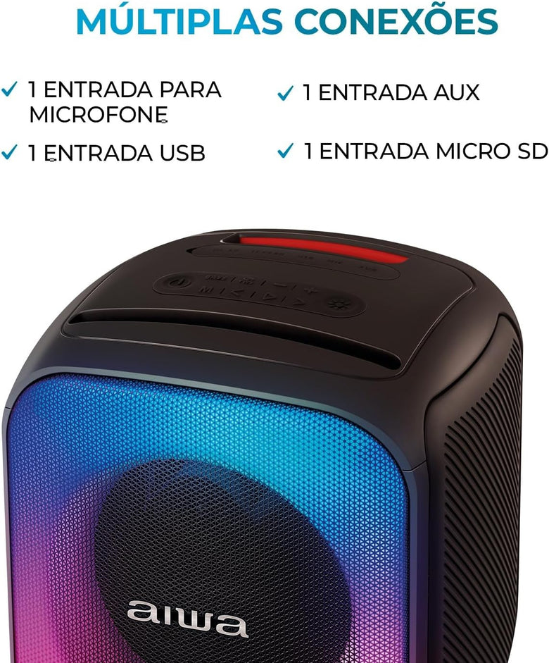 Caixa De Som PartyBox AIWA PB-07 Bluetooth