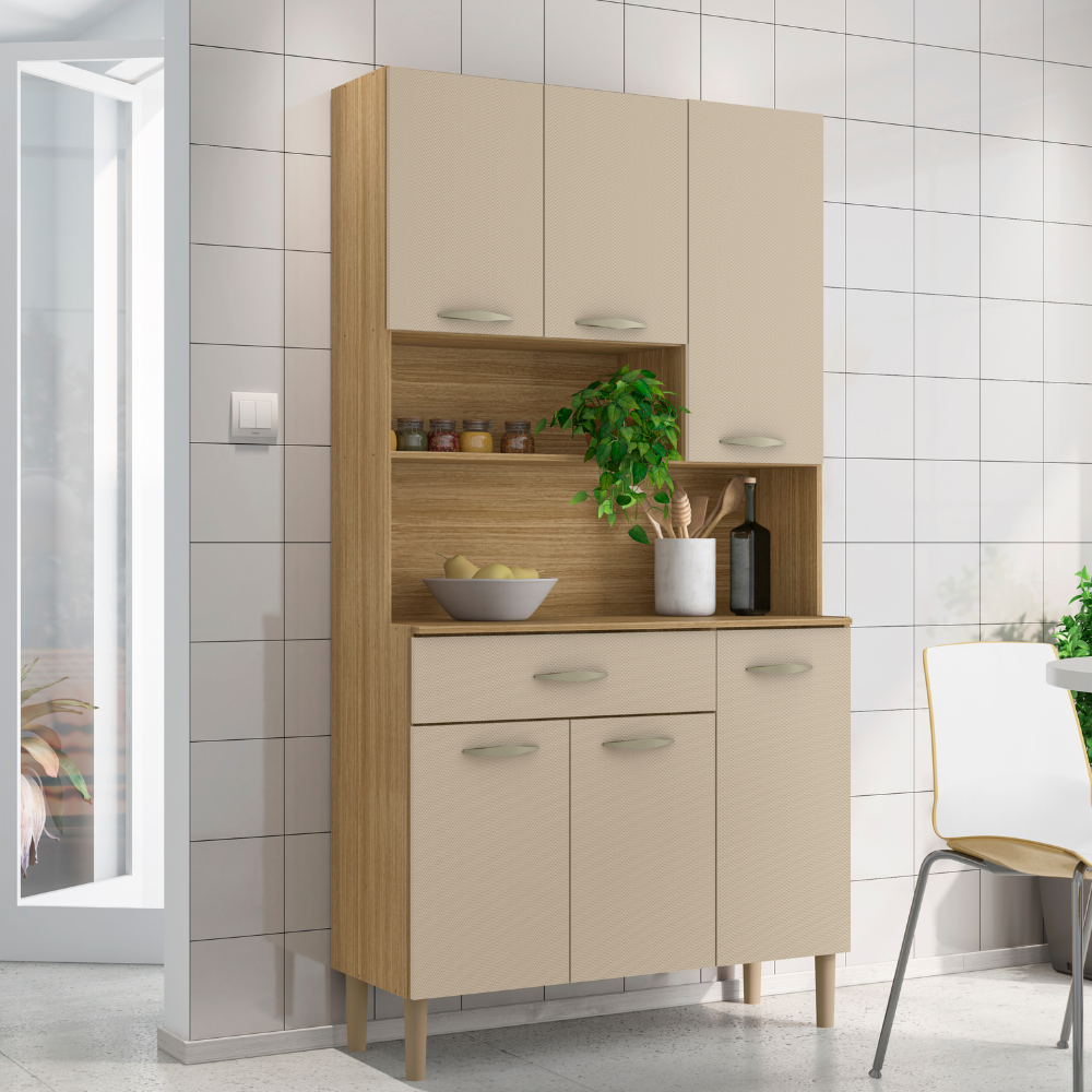 Armário de Cozinha 6 Portas 1 Gaveta Apolo Kits Paraná