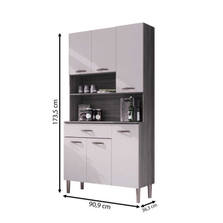 Armário de Cozinha 6 Portas 1 Gaveta Apolo Kits Paraná