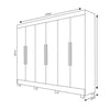Guarda Roupa Casal com Espelho 6 Portas 4 Gavetas MDF Nina Bianchi