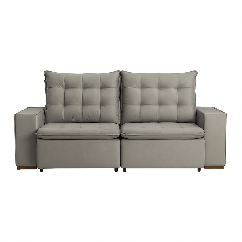 Sofá Retrátil e Reclinável 3 Lugares Chicago Veludo  Marquês Estofados