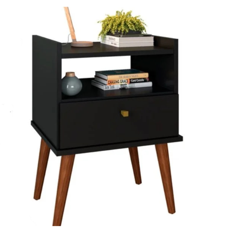 Kit 2 Unidades Mesa De Cabeceira 1 Gaveta Aroma Fiorello