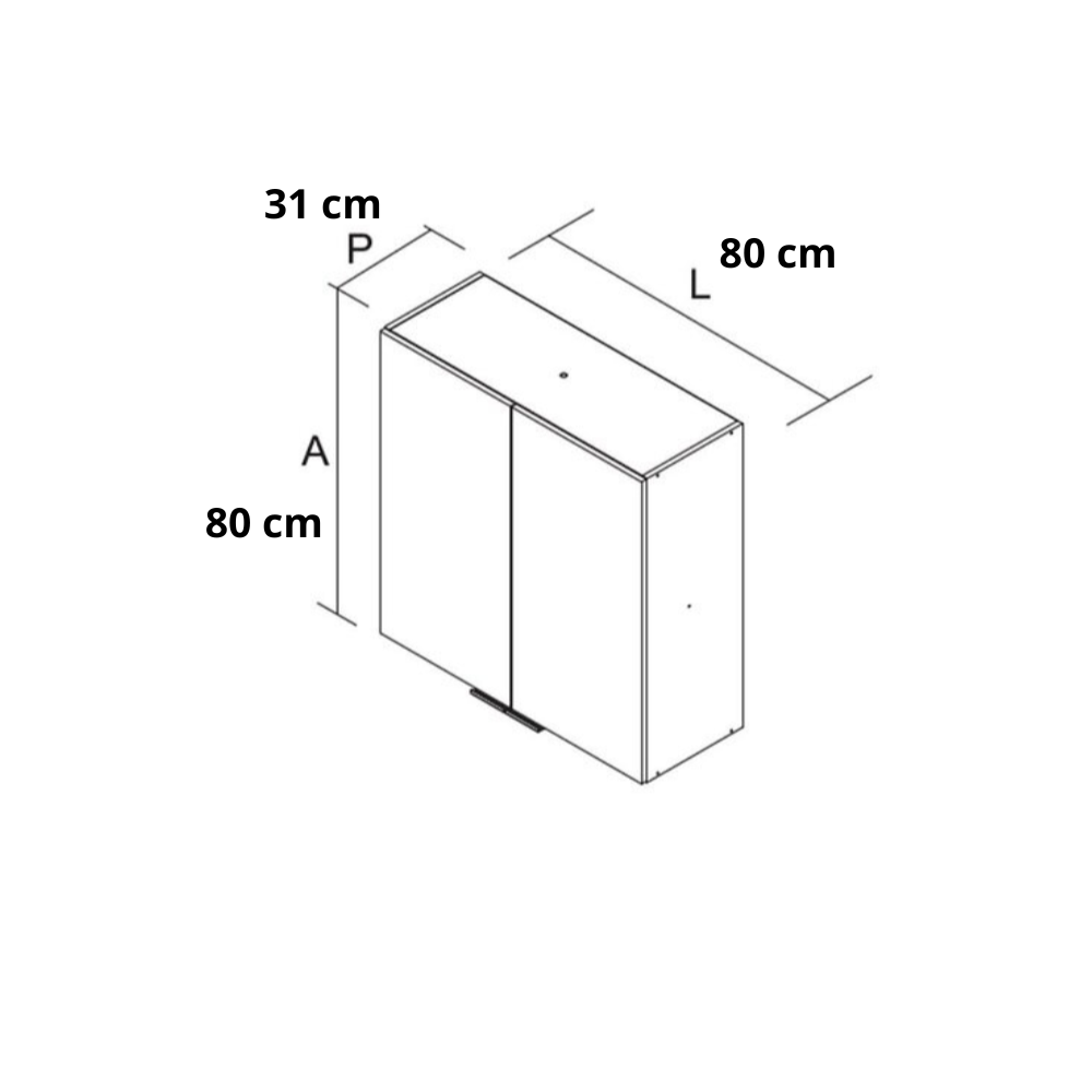Armário Aéreo 80 cm 2 Portas Lúmina Itatiaia