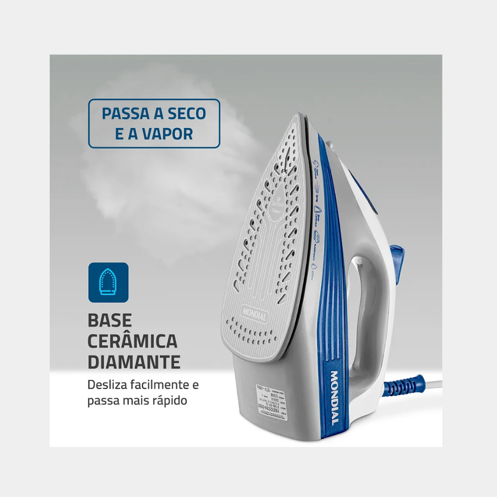 Ferro a Vapor Mondial FVN-01-BL - AZUL