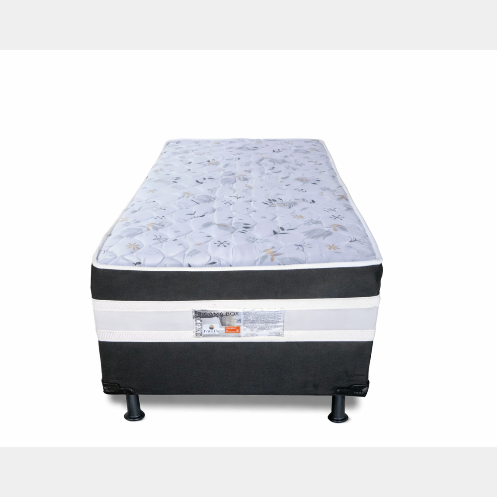 Cama Box Solteiro Conjugada D28 88x188x53cm Ortomedic Bacetto - PRETO