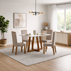 Conjunto de Mesa de Jantar 120x90cm Quadrada com 4 Cadeiras Livia Sonetto