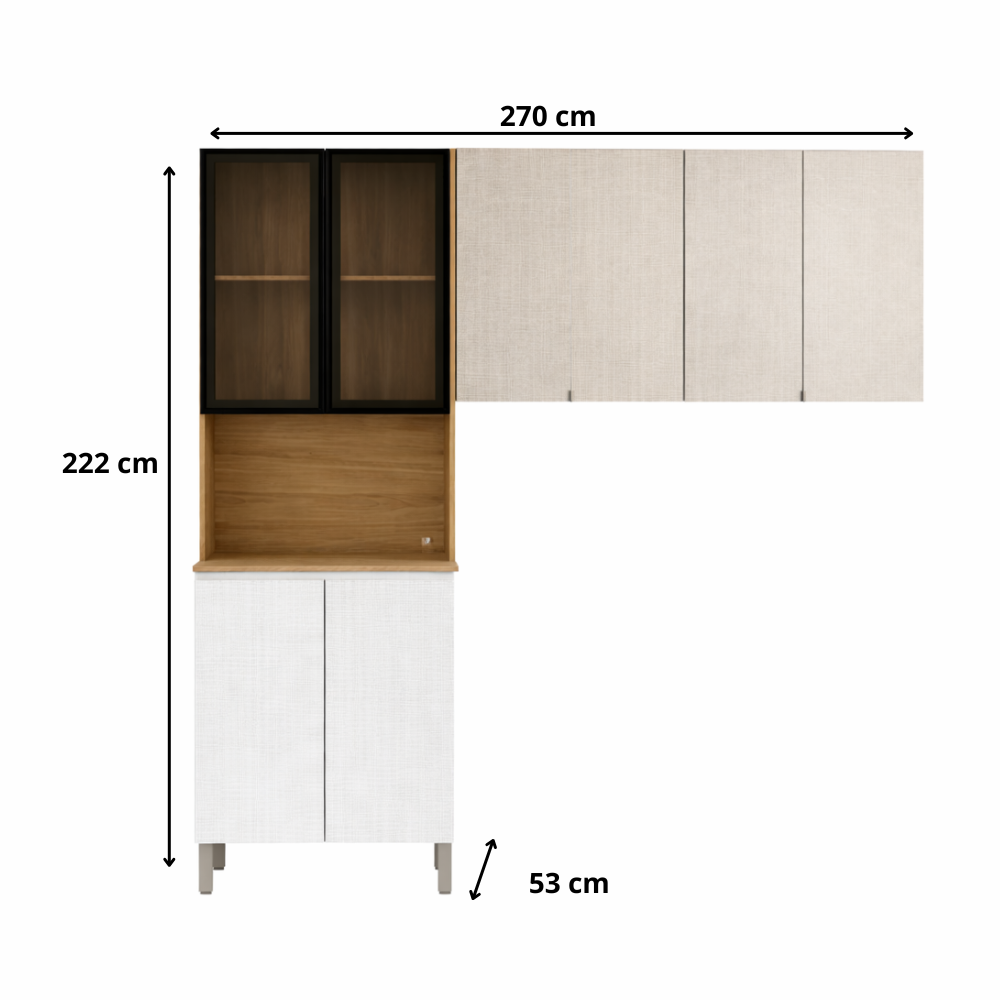 Cozinha Modulada Art 3 Peças 6 Portas Kits Paraná