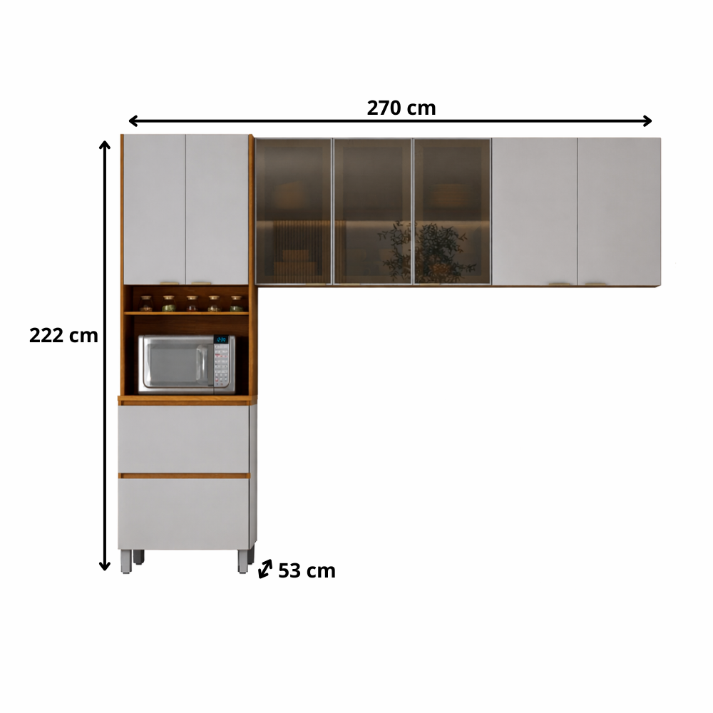 Cozinha Modulada 3 Peças 7 Portas Lumina Itatiaia
