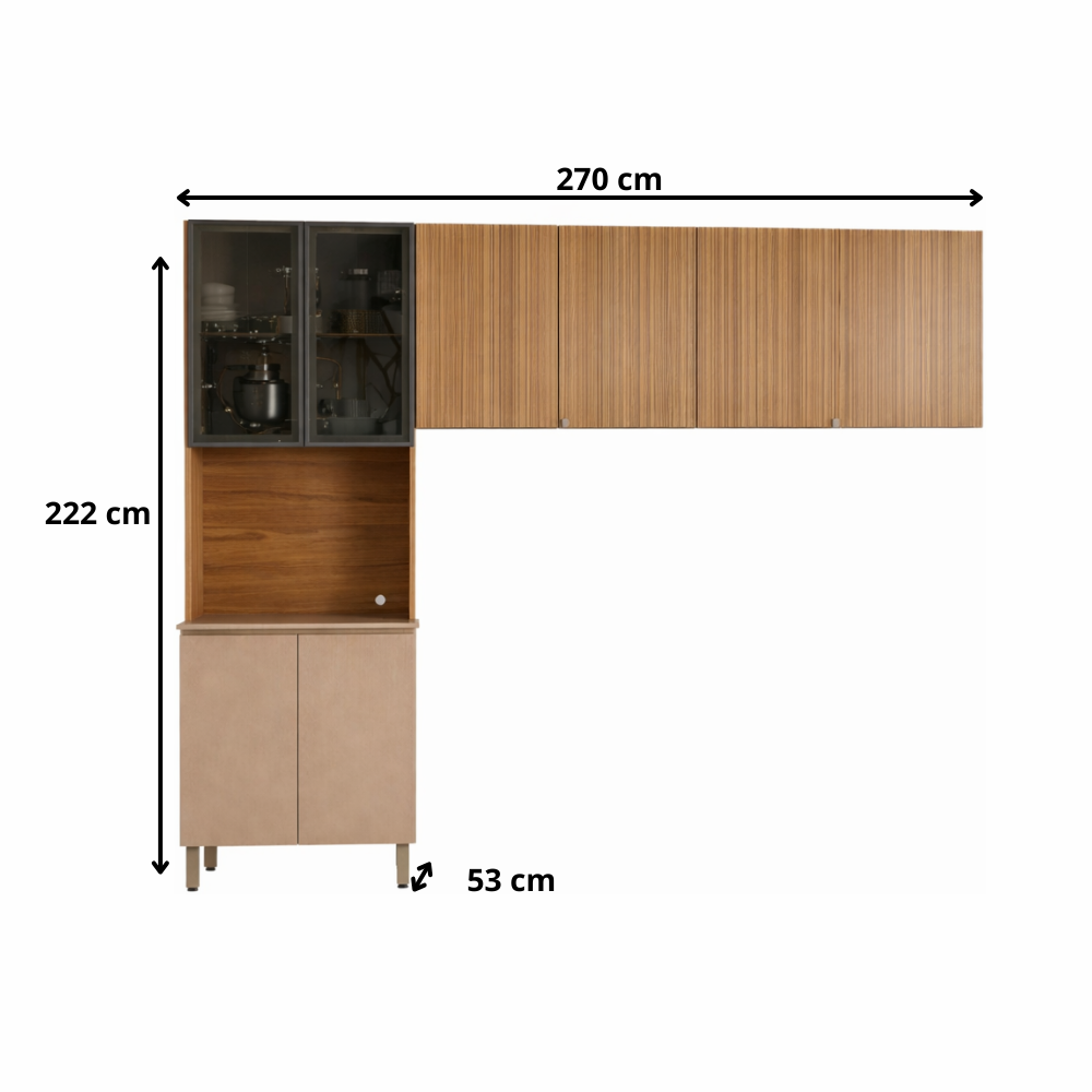 Cozinha Modulada Art 3 Peças 6 Portas Kits Paraná