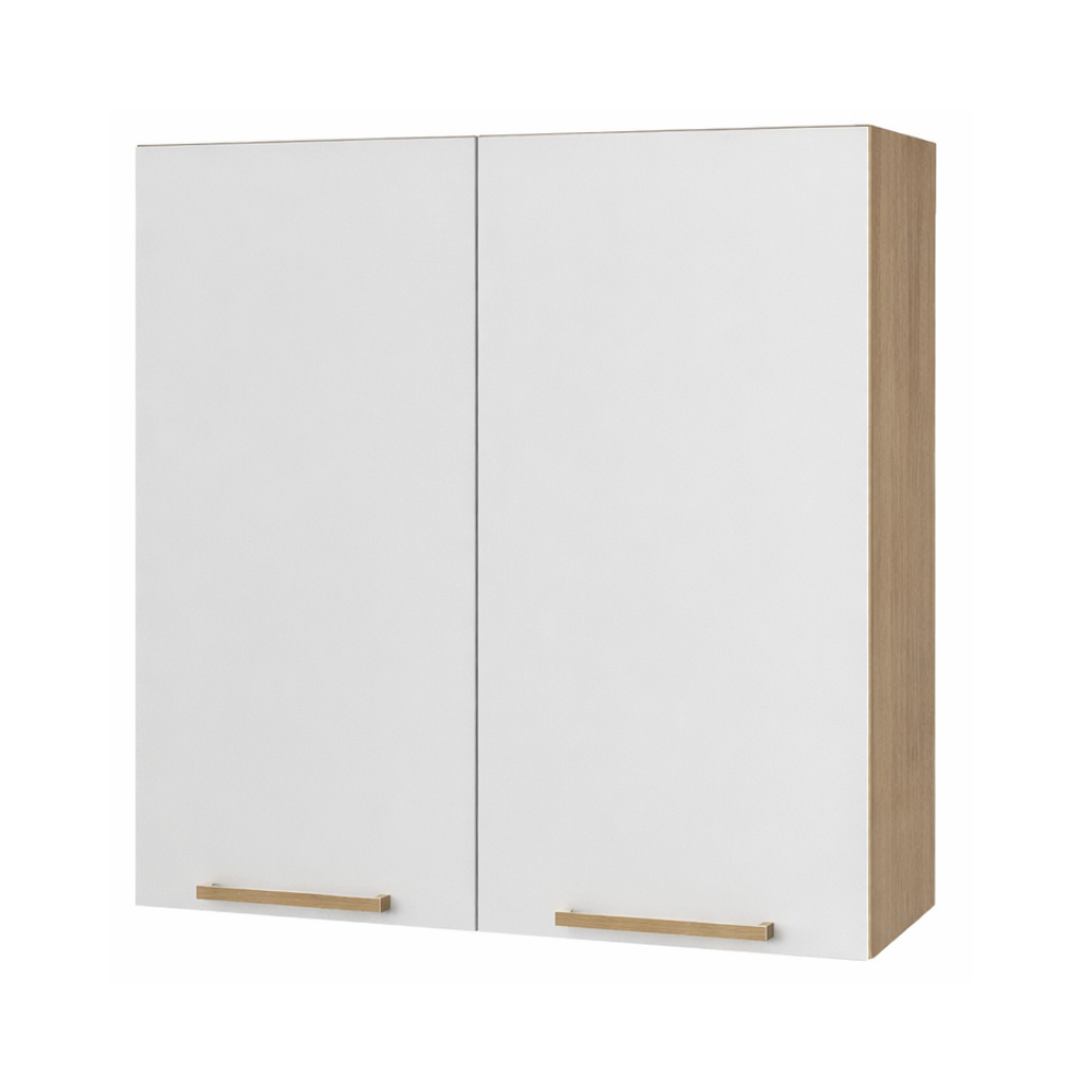 Armário Aéreo 2 Portas 80cm Avelã Telasul - MEL/BRANCO