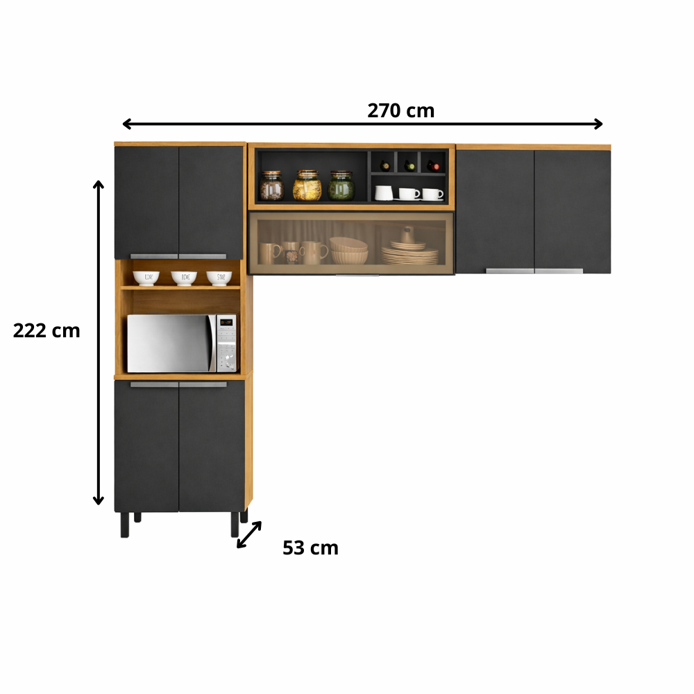 Cozinha Modulada 3 Peças 7 Portas New Porto Itatiaia