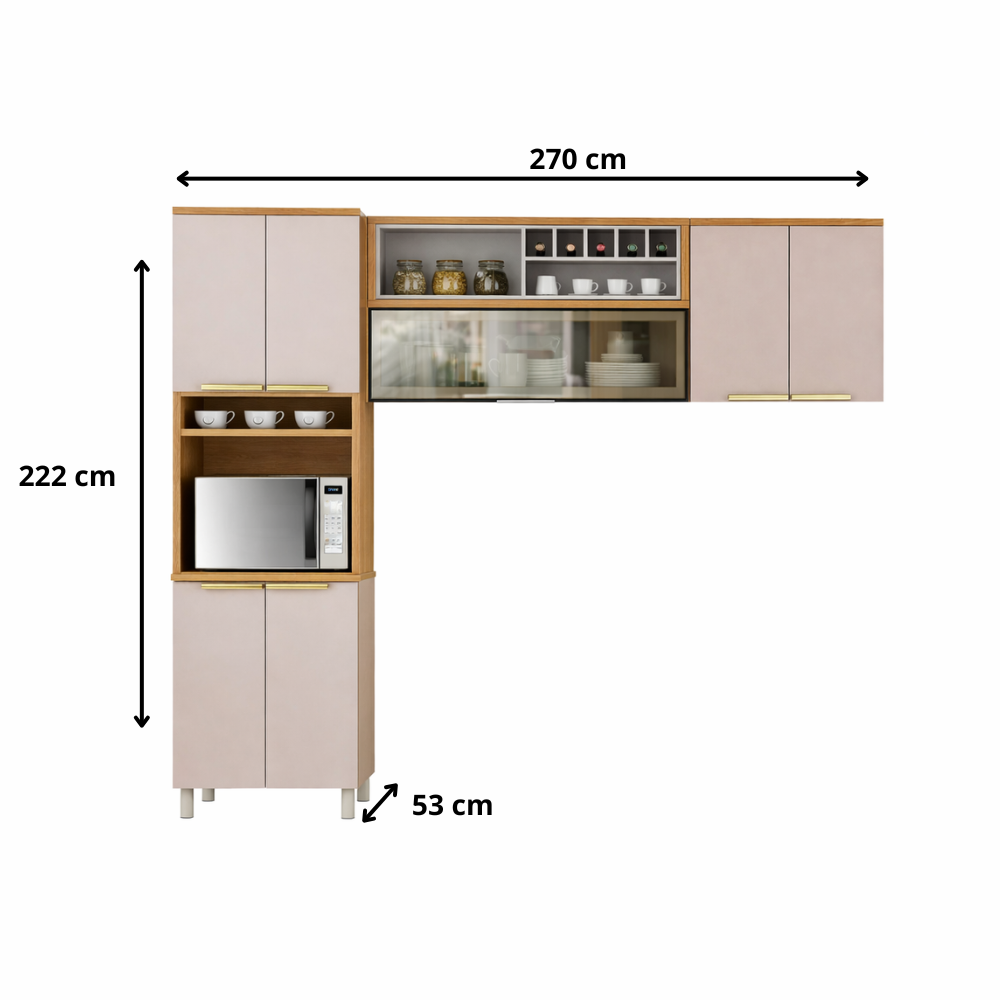 Cozinha Modulada 3 Peças 7 Portas New Porto Itatiaia