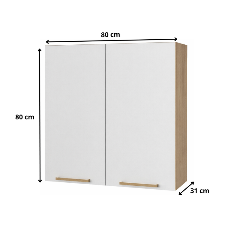 Armário Aéreo 2 Portas 80cm Avelã Telasul