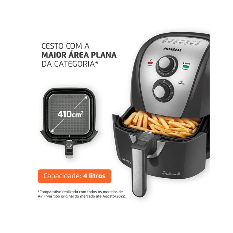 Fritadeira Sem Óleo Air Fryer 4L Mondial AFN-40-PI