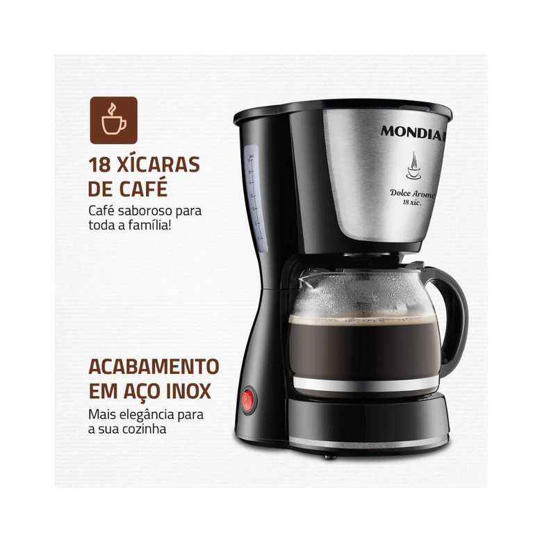 Cafeteira Elétrica Mondial Dolce Arome 18 C-30-18X