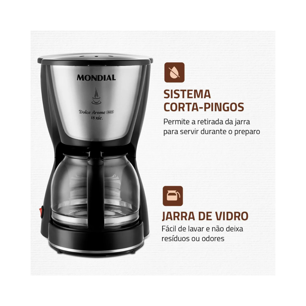 Cafeteira Elétrica Mondial Dolce Arome 18 C-30-18X