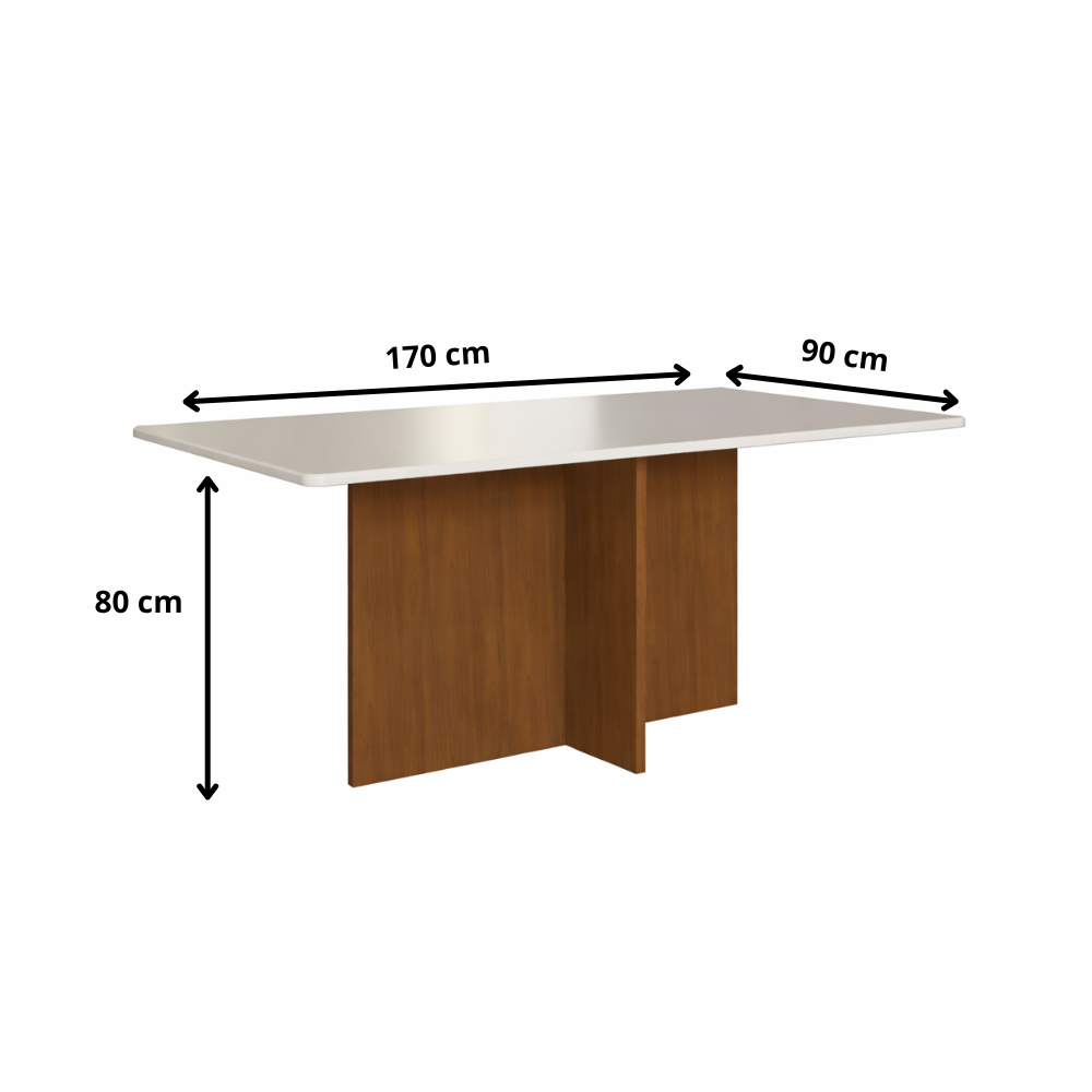Mesa De Jantar 170x90cm Monaco Indekes