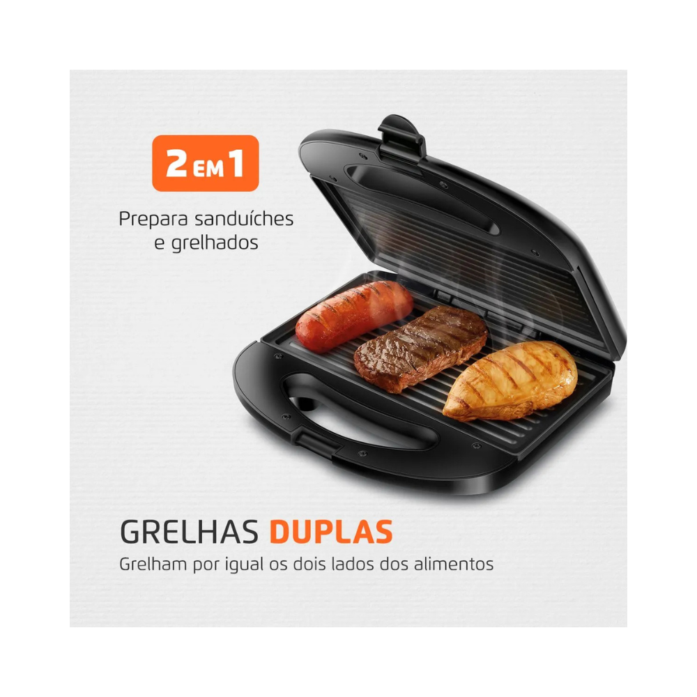Sanduicheira Pratic Grill Mondial SN-01 - PRETO