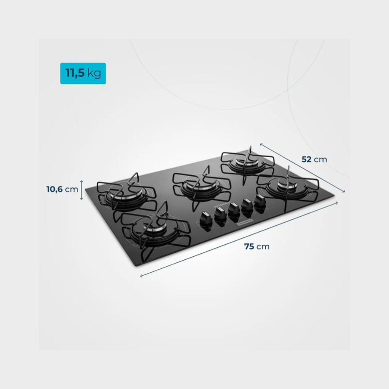 Cooktop a Gás 5 Bocas Mondial CTG-02
